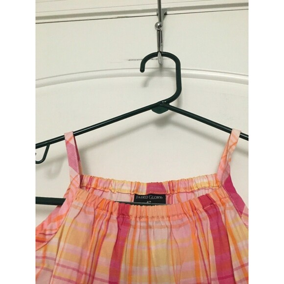 Faded Glory Plaid Sleeveless Cami Dress Spaghetti Straps Toddler Girls Size 4T - Picture 5 of 9